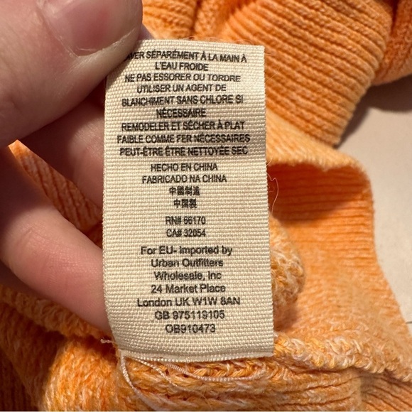Free People Too Good Ribbed Trim knit Pullover Sweater in Orange Zest - Picture 8 of 11